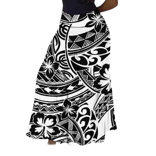 Floral Print Hawaiian High-Waisted Skirt