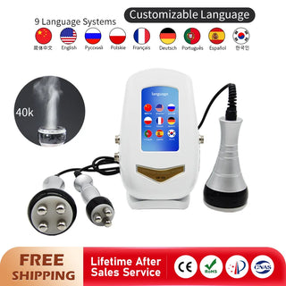 3IN1 40K Ultrasonic Cavitation Radio Frequency Weight Loss Massage Shaping Anti-aging Anti-wrinkle Firming Skin Cellulite Burn