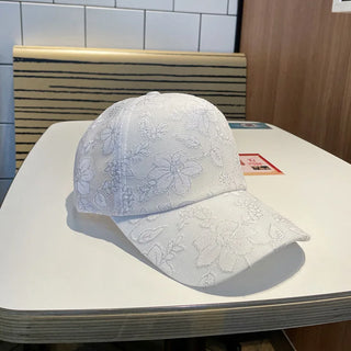 Baseball Cap Women Summer Korean Style Sunscreen Flower Printed Baseball Cap Casual Breathable Adjustable Sun Hat Visor Snapback