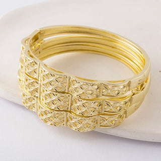 LUIZADA New Vintage Indian Women'S Bracelet African Wedding Luxury Gold Plated Bride Exquisite Lucky Bangle Jewelry