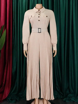 Office Lady Button Fashion Maxi Jumpsuit