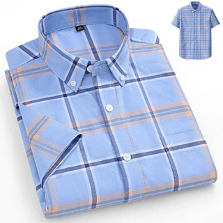 Elegant Designer Short Sleeve Plaid Shirts - Epictzar Intl.