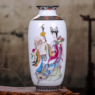 Traditional Flower Ceramic Vase