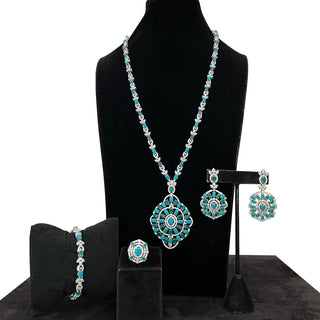 Missvikki Luxury Long Drop Necklace Earrings Jewelry Sets Super CZ for Noble Women Bridal Wedding Gorgeous Sparkling Best Gift