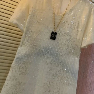 Elegant Shiny Vintage Sequins Dress