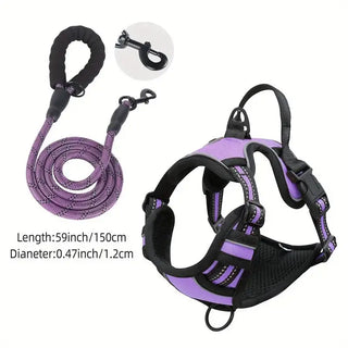 Service Dog Harness Front Clip Heavy Duty Reflective Easy Control Handle for Large Dog Walking，Easy to Control for Small Medium