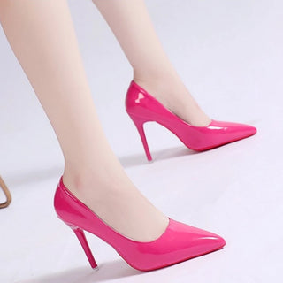 French Patent Leather High-heeled Shoes