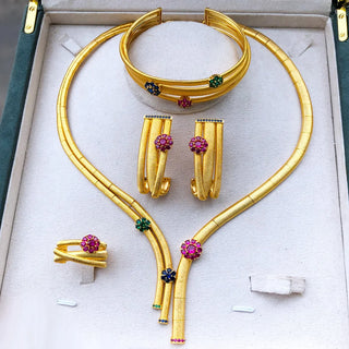 Trendy Geometric Bridal Jewelry Set
