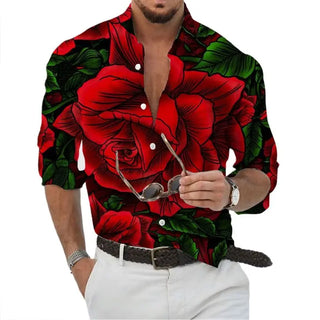 Men's Shirt Outdoor Casual Rose Geometric Figure Designer Design Stylish Comfortable Soft 2023 New Spring Summer Plus Size