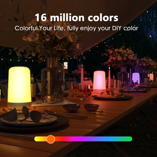 Touch Night Light Bluetooth APP Dimming RGB Lamp 3600mAh Rechargeable Music Ambiance Light Indoor Desktop Decorative Table Lamps