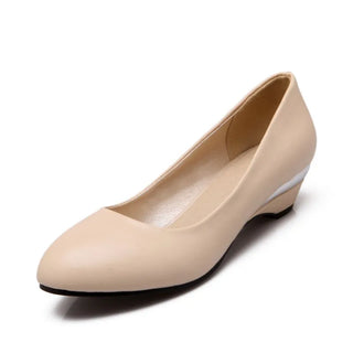 ANOVISHANA Brand Office Ladies Pumps Round Toe Heels 3.5cm Slip On Plus Size 46 47 48 Spring Summer Women Loafers Shoes