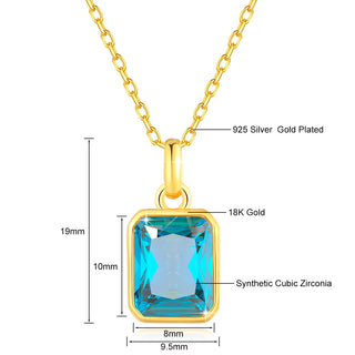 Women Real 18k Gold Rectangle Pendant