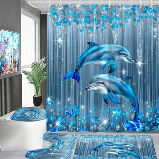 Modern Waterproof Shower Curtain Set