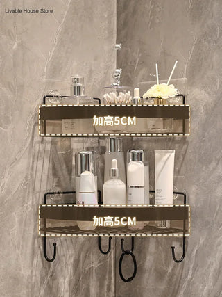 Wall Mounted Golden Bathroom Storage Rack