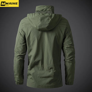 Mens Windbreaker Hooded Combat Jackets