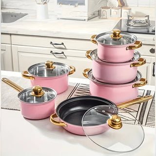 Heavy-Duty 14pcs Non-Stick Cookware Set