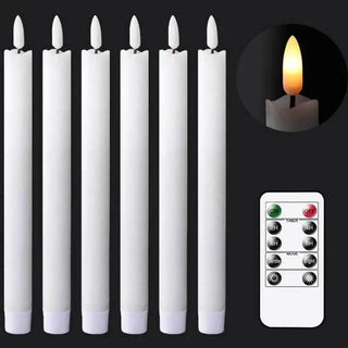 Flameless Candles Flickering with Remote Battery Operated Led Warm 3D Wick Candles Light Pack of 6 Christmas Home Wedding Decor