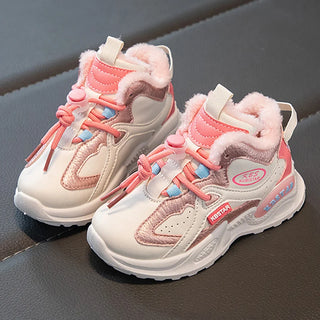 Winter Sport Shoes For Children PU Leather Waterproof Teenager Kid's Snow Boots Thick Warm Plush Warm Cotton Shoes For Boys Girl