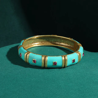 Vintage Designer Bamboo Enamel Bangle