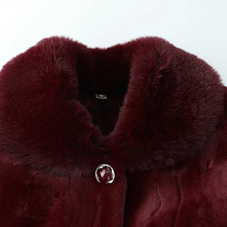 plus Size Middle Aged Elderly Women Mink Coat Winter Thicken Cotton Padded Faux Fur Jacket High End Grandma Velvet Fur Overcoat