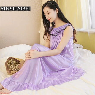 Women's Satin Faux Silk Nightgown