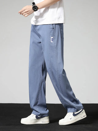 Summer Thin Casual Pants Men's Straight Wide Pants Brand Clothing Lyocell Stretch Loose Trousers Korean Trendy Man Clothing