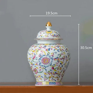 Painted Pottery Porcelain Storage Container