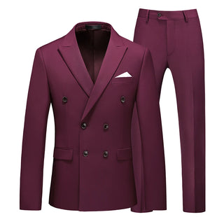 S-6XL Blazer Pants Men's Double-breasted Suit Jacket and Trousers Men's Casual Business Suits Groom's Wedding Dress Party Tuxedo