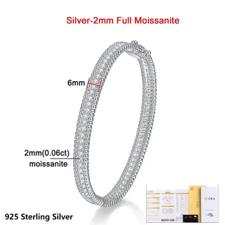 COSYA GRA Certified Full Moissanite Bangles S925 Silver 18K Gold Sparkling Lab Diamond Bracelet Luxury Jewelry Gifts For Women