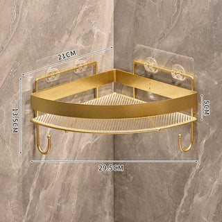 Wall Mounted Golden Bathroom Storage Rack