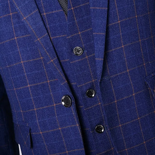 Men's Handsome Business Casual Plaid Three-Piece Set High-End Suit Fashion with Vest And Trousers for Wedding