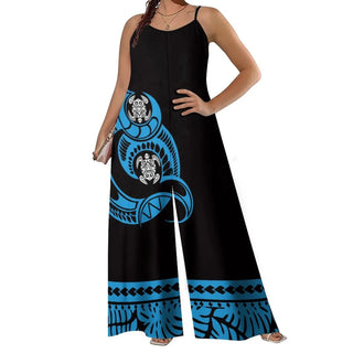 Ethnic Style Wide Leg Rompers