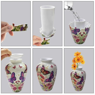 Creative 3D Puzzle Vase Waterproof Artistic Flower Vase Jigsaw Building Block Arrange Flowers Flower Arrangement Vase