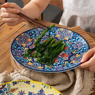 Bohemian Ceramic Plate Home Western Cuisine Plate Creative Cuisine Plate Restaurant