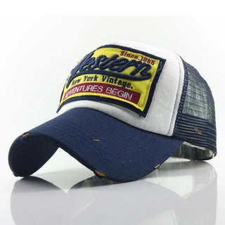 Summer Mesh Trucker Hat For Men Women Retro Letter Baseball Cap Adjustable Outdoor Sun Visors Hip Hop Snapback Bonnet кепка y2k