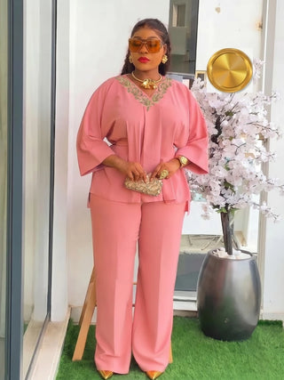 Office Party 2Pcs Wide Leg Outfits