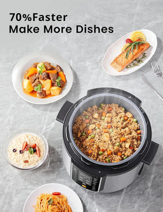 Pressure Cooker 6 Quart with 13 Cooking Functions, Olla de Presion Non-Stick Pot Yogurt Maker Rice Cooker Slow Cooker Sauté Stea