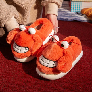 Funny Crab Plush Warm Furry Slippers