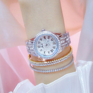 Watches For Woman BS Diamond Watch Silver Bracelet Analog Quartz Wristwatches Waterproof Luxury Brands Lady Clock Gifts
