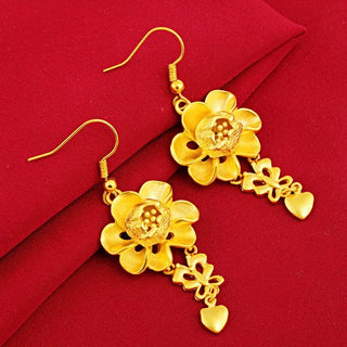 Women's 24K Gold Flower Tassel Earrings - Epictzar Intl.