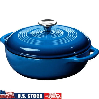 Cast Iron Enameled Dutch Oven 3 Quart Kitchen Multitasker Oven Safe Induction Safe Heat Retention Versatile Cooking Braise Bake