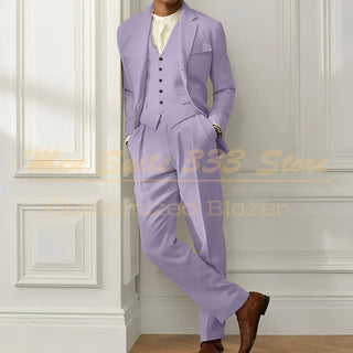 High Quality Single Breasted 3 Pcs Pants Suits