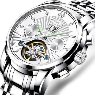 POEDAGAR Men Watch Top Brand Luxury Automatic Mechanical Watches Waterproof Luminous Business Stainless Stain Men's Wristwatch