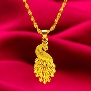 Peacock Gradient Gold Pendant Necklace - Epictzar Intl.