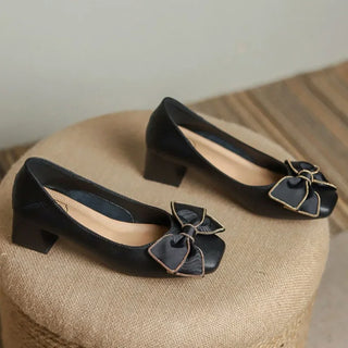 Elegant Square Toe Bowknots Pumps Shoes