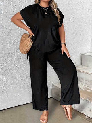 Clothing Female Casual Set 5xl Summer Suit Soft Tshirt and Pant Sets Plus Size 2 Piece Sets Women Outfit Wholesale Dropshipping