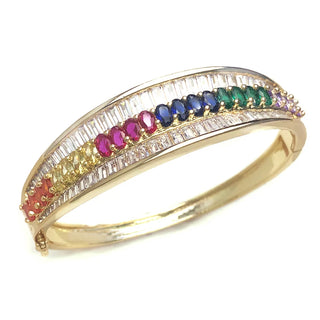 Emerald Sapphire Zircon Gemstone Bangle