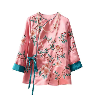 Vintage Oriental Embroidery Fashion Blouse