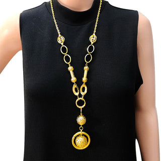 Long Beaded Tassel Pendant Necklace