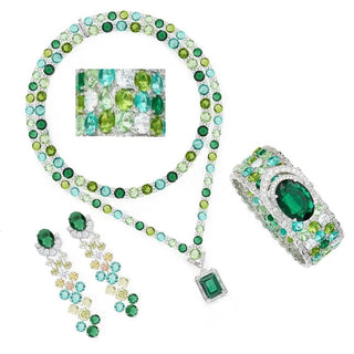 Luxury Cubic Zircon Double Chain Tassels Jewelry Set - Epictzar Intl.